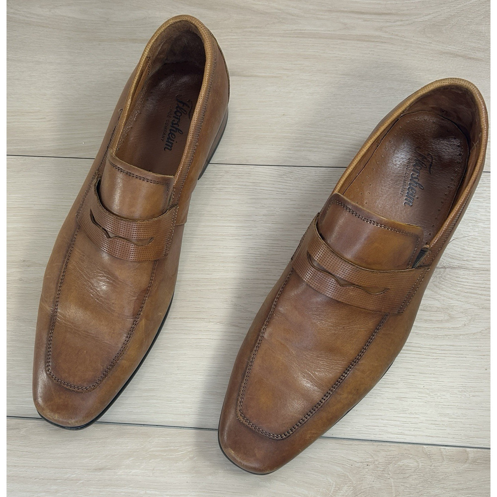 Florsheim Postino Moc Toe Men's Brown Penny Dress Shoe Size 11D Slip On Leather